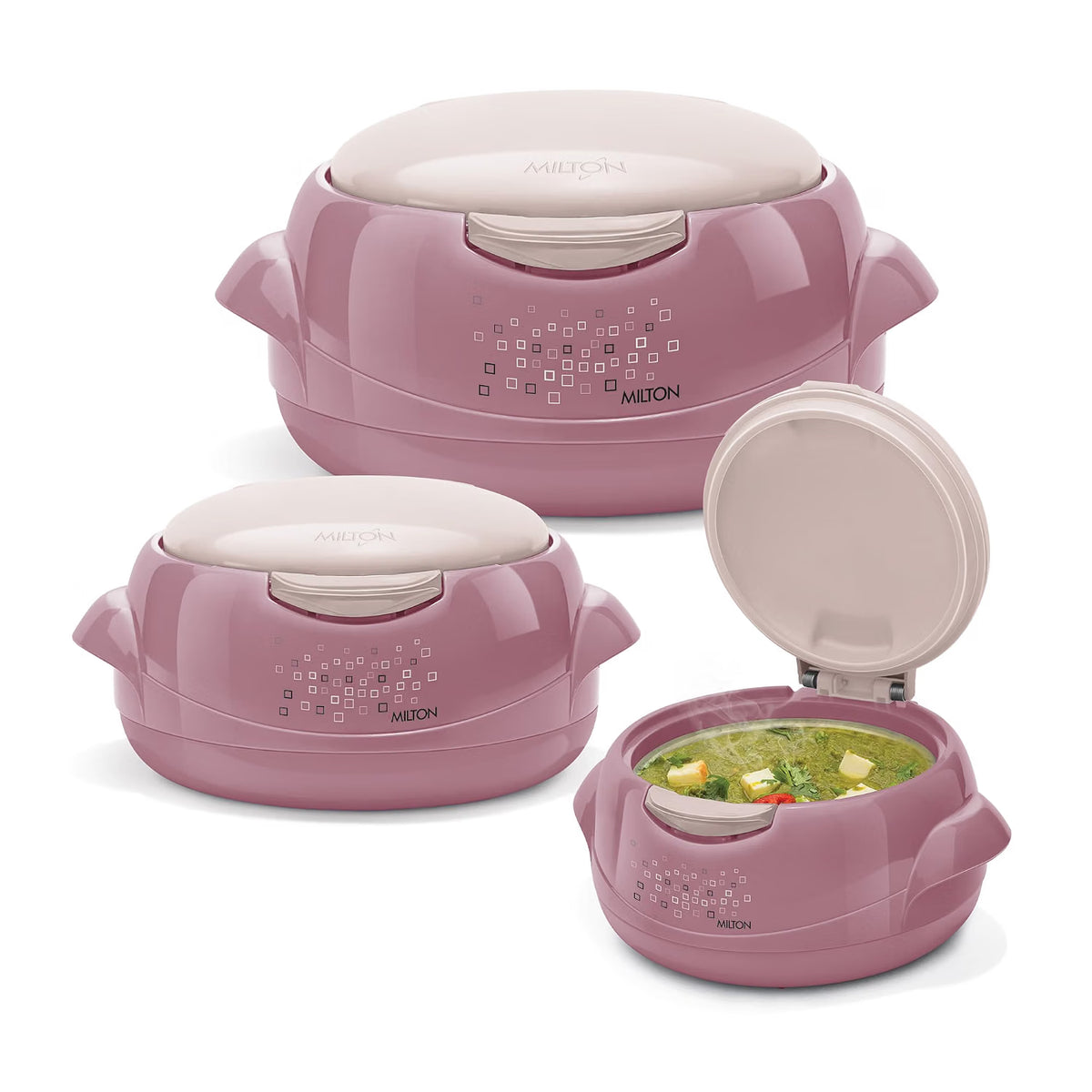 Milton Microwow One Touch Insulated Casserole Set of 3 (Jr. Gift Set) – Microwave Safe Hot Pot