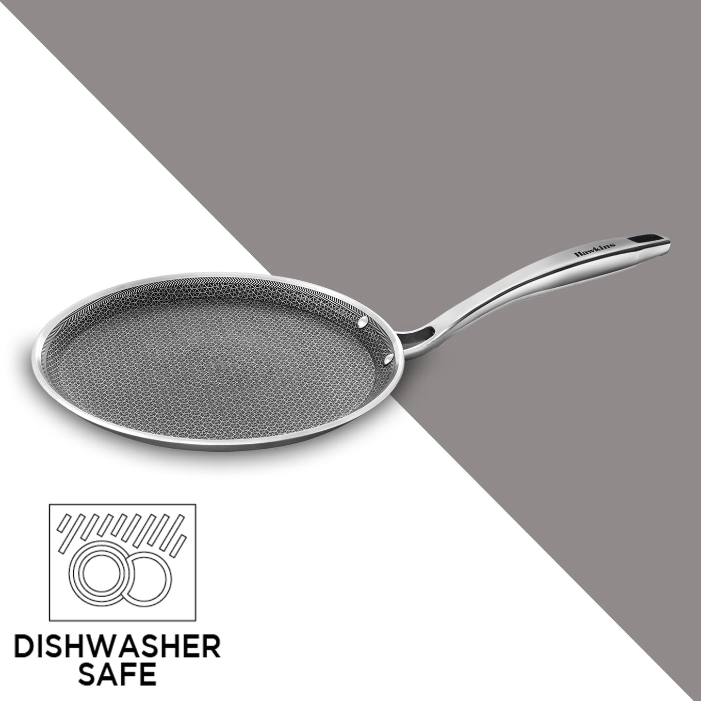 Hawkins PRO Flat Tava Tri-Ply Stainless Steel, 26 cm (PSNFT26) | Shielded Nonstick Induction Pan