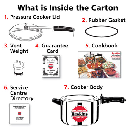 Hawkins Classic 5 Litre Aluminium Pressure Cooker (ICL50) – Gas & Induction Compatible