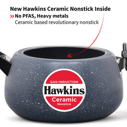 Hawkins Ceramic Nonstick Pressure Cooker, 5 Litre (ICC50) | Gas & Induction Compatible