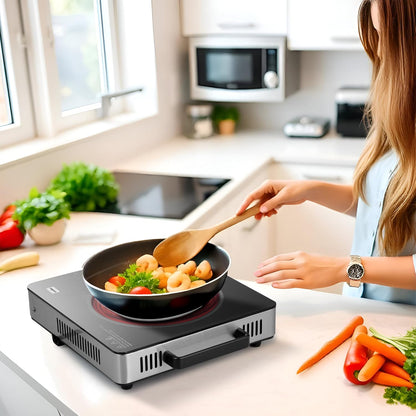 Cello 2200W Infrared Induction Cooktop – Portable Ceramic Cooker with Temperature Control Knob & Grill Grate