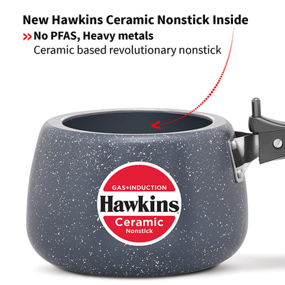 Hawkins Ceramic Nonstick Pressure Cooker, 3 Litre (ICC30) | Gas & Induction Compatible