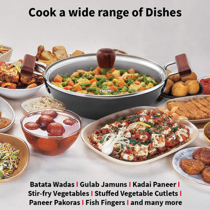 Hawkins Futura 2.5 Litre Hard Anodised Deep Fry Pan Kadhai | APFK25G All-Purpose Kadai