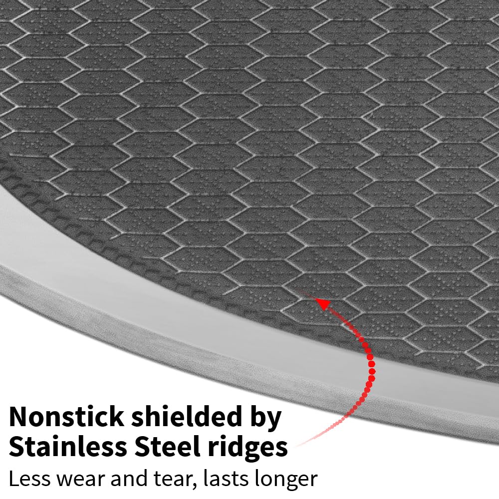 Hawkins Tri-Ply Stainless Steel Paratha Tava, 24 cm (NSPT24) | Shielded Nonstick & Induction Base