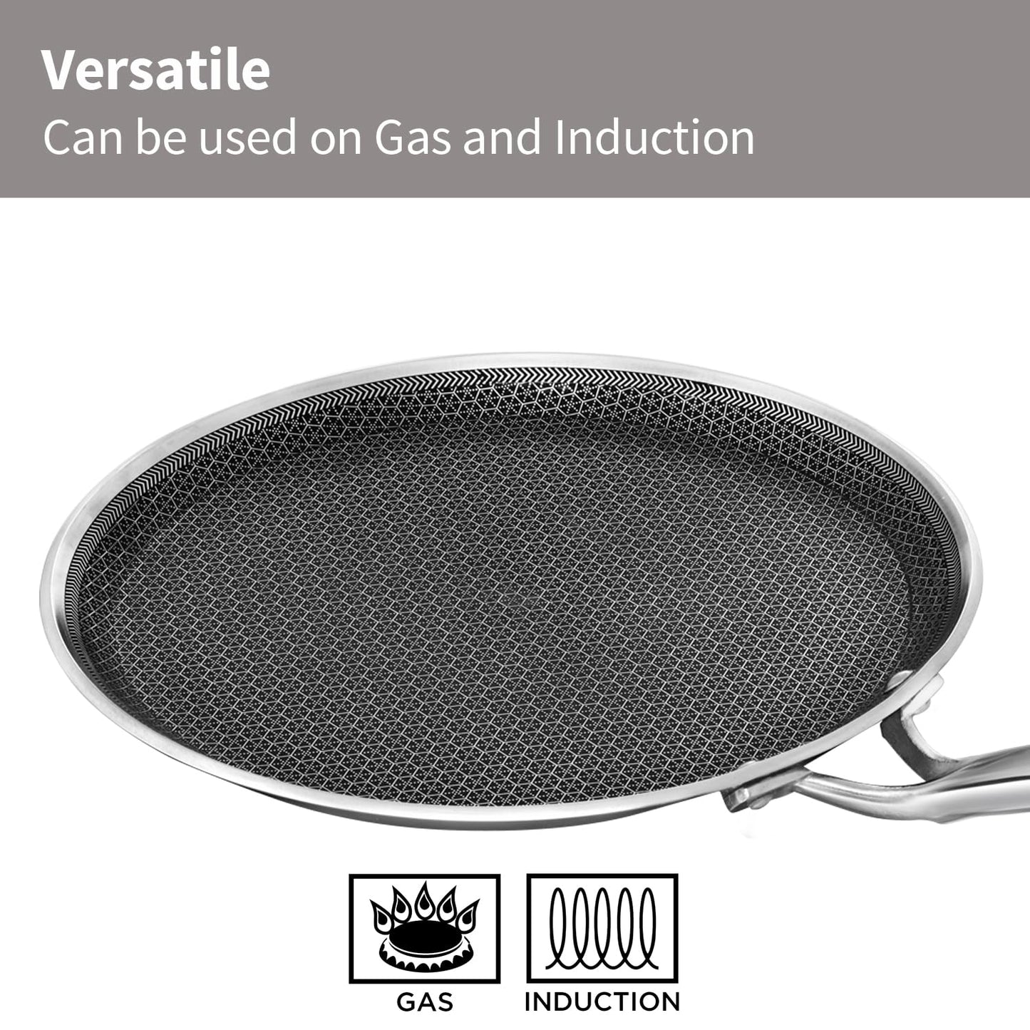 Hawkins PRO Flat Tava Tri-Ply Stainless Steel, 26 cm (PSNFT26) | Shielded Nonstick Induction Pan