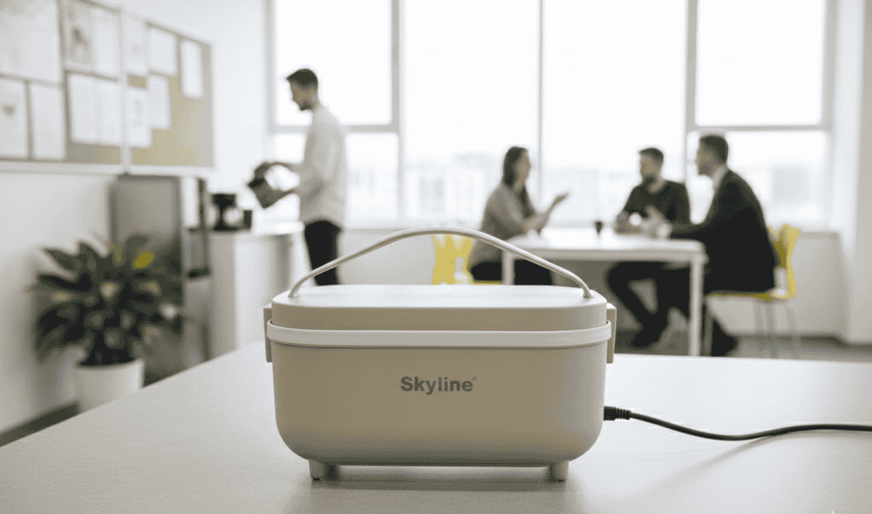 Amaaazing Skyline Electric Portable Lunch Box with 4 Stainless Steel Containers – Self-Heating Tiffin for Office & Travel 10081782AAAAA