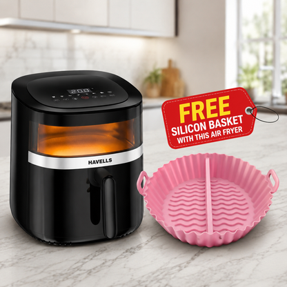 Havells Stellar Chef Digital Air Fryer | 5.5 Ltr Capacity & See-Through Window (1500W)