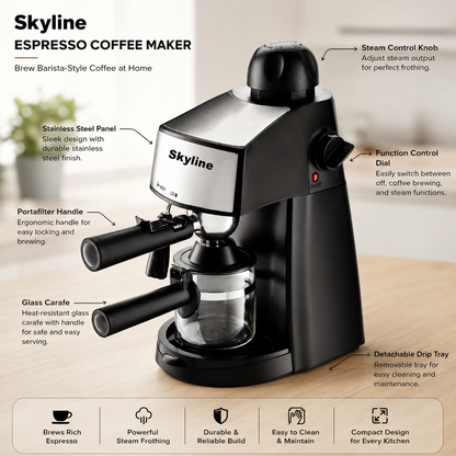 Skyline Espresso & Cappuccino Coffee Maker Machine