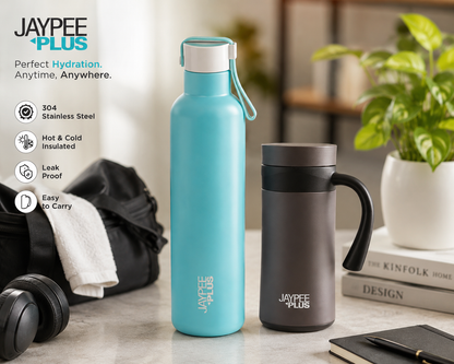 Jaypee Plus Ultimate Travel Combo Set | Tango 900ml Bottle & Handy 400ml Mug