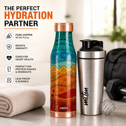Milton Wellness & Fitness Combo Set | Copper Charge 1000 & Pro Mix Shake 750