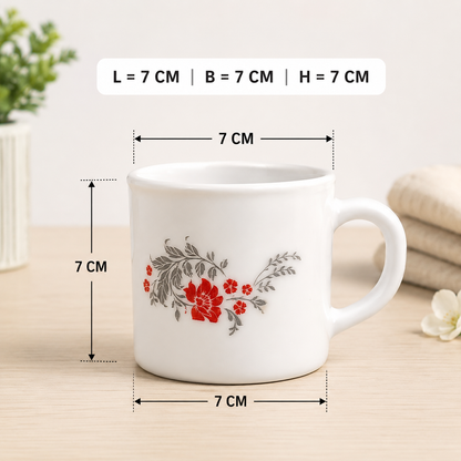 Floral Bliss Premium Opalware Tea Cup Set of 6 (160ml) 10081830