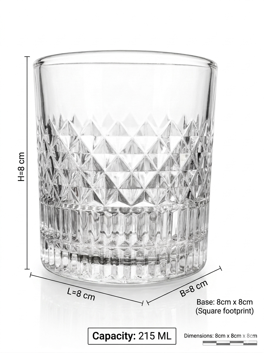 Crystal Diamond-Cut Premium Juice Glass Set of 6 (300ml) 10081831