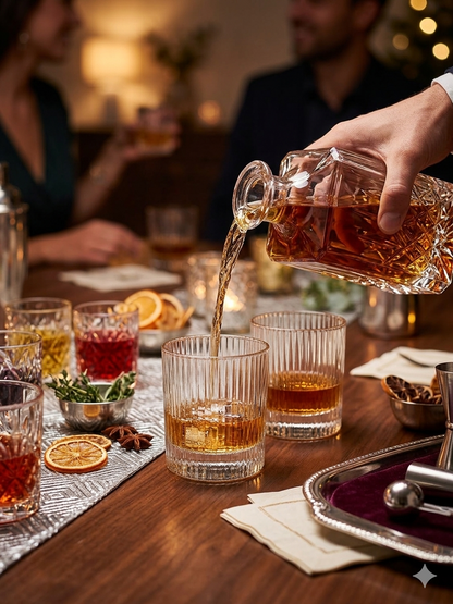 Royal Crystal Whiskey Glass Set with Heavy Base - Premium Edition