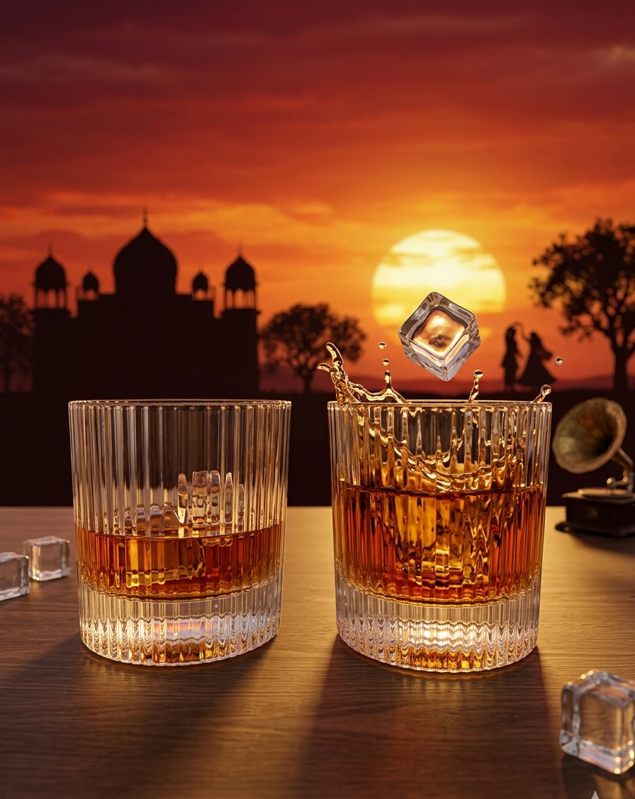 Royal Crystal Whiskey Glass Set with Heavy Base - Premium Edition