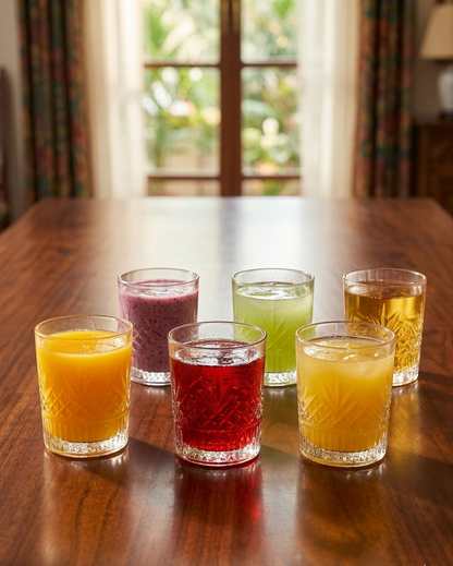 Crystal Diamond-Cut Premium Juice Glass Set of 6 (300ml) 10081831