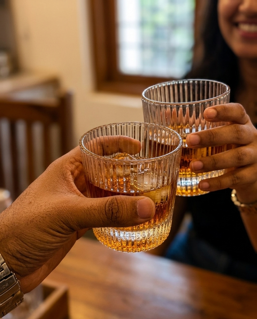 Royal Crystal Whiskey Glass Set with Heavy Base - Premium Edition