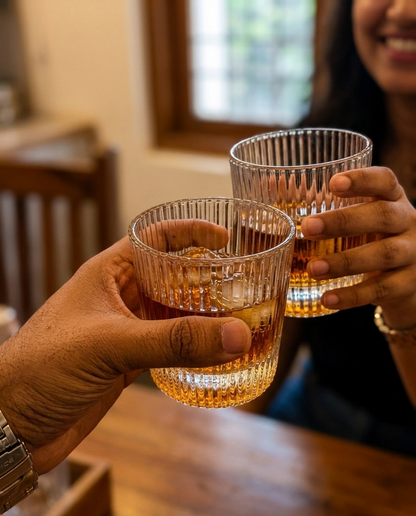 Royal Crystal Whiskey Glass Set with Heavy Base - Premium Edition