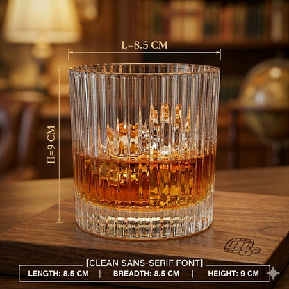 Royal Crystal Whiskey Glass Set with Heavy Base - Premium Edition
