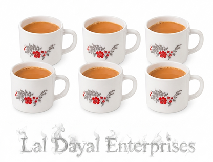 Floral Bliss Premium Opalware Tea Cup Set of 6 (160ml) 10081830