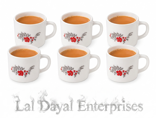 Floral Bliss Premium Opalware Tea Cup Set of 6 (160ml) 10081830