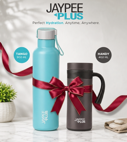 Jaypee Plus Ultimate Travel Combo Set | Tango 900ml Bottle & Handy 400ml Mug