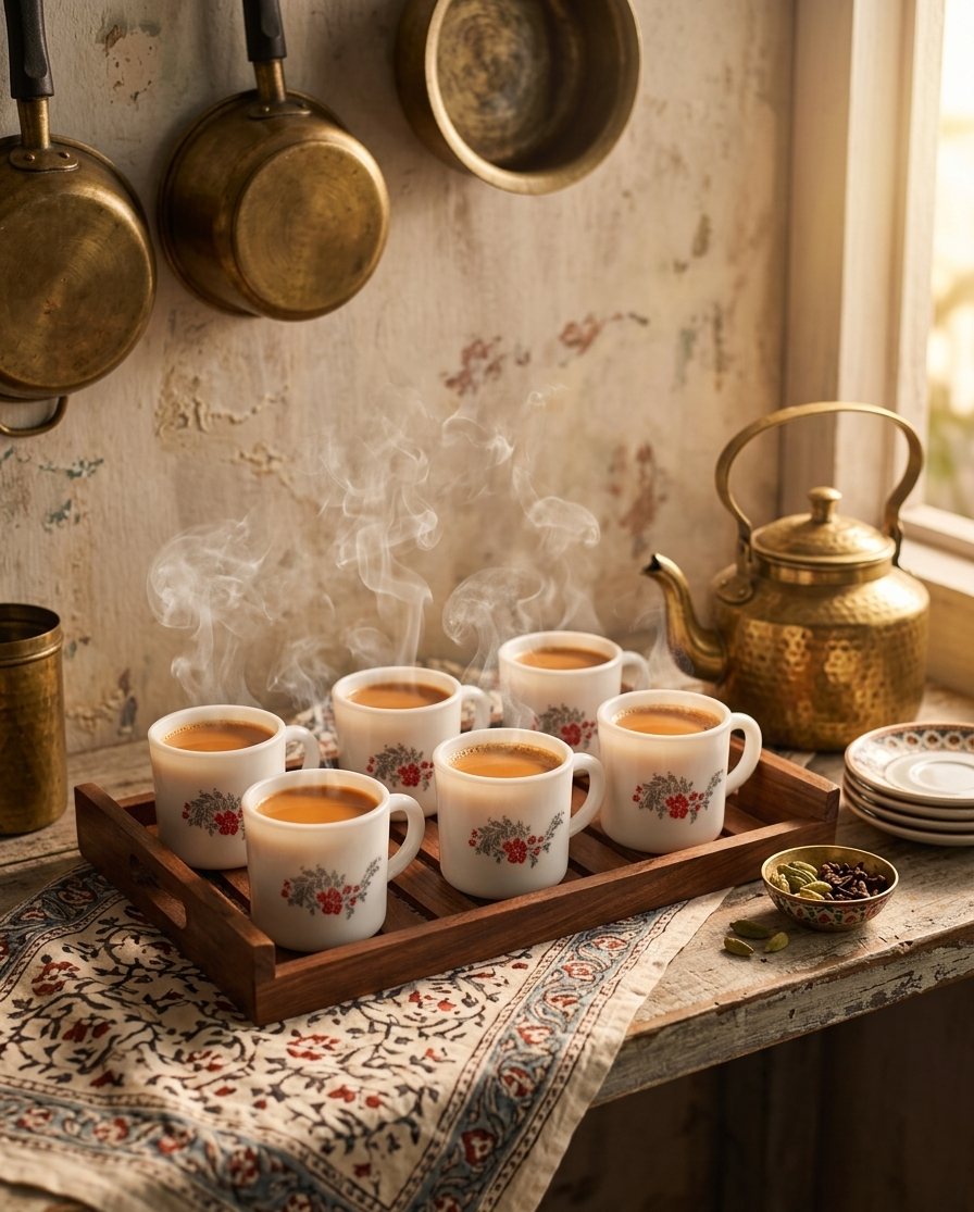 Floral Bliss Premium Opalware Tea Cup Set of 6 (160ml) 10081830