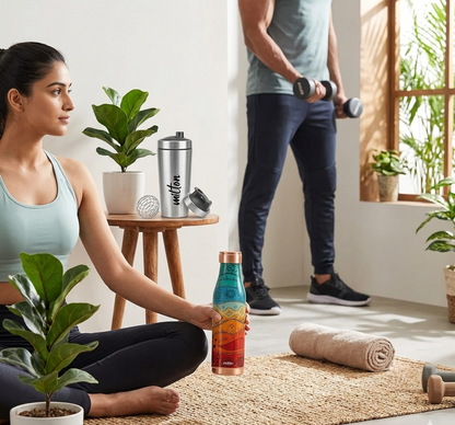 Milton Wellness & Fitness Combo Set | Copper Charge 1000 & Pro Mix Shake 750