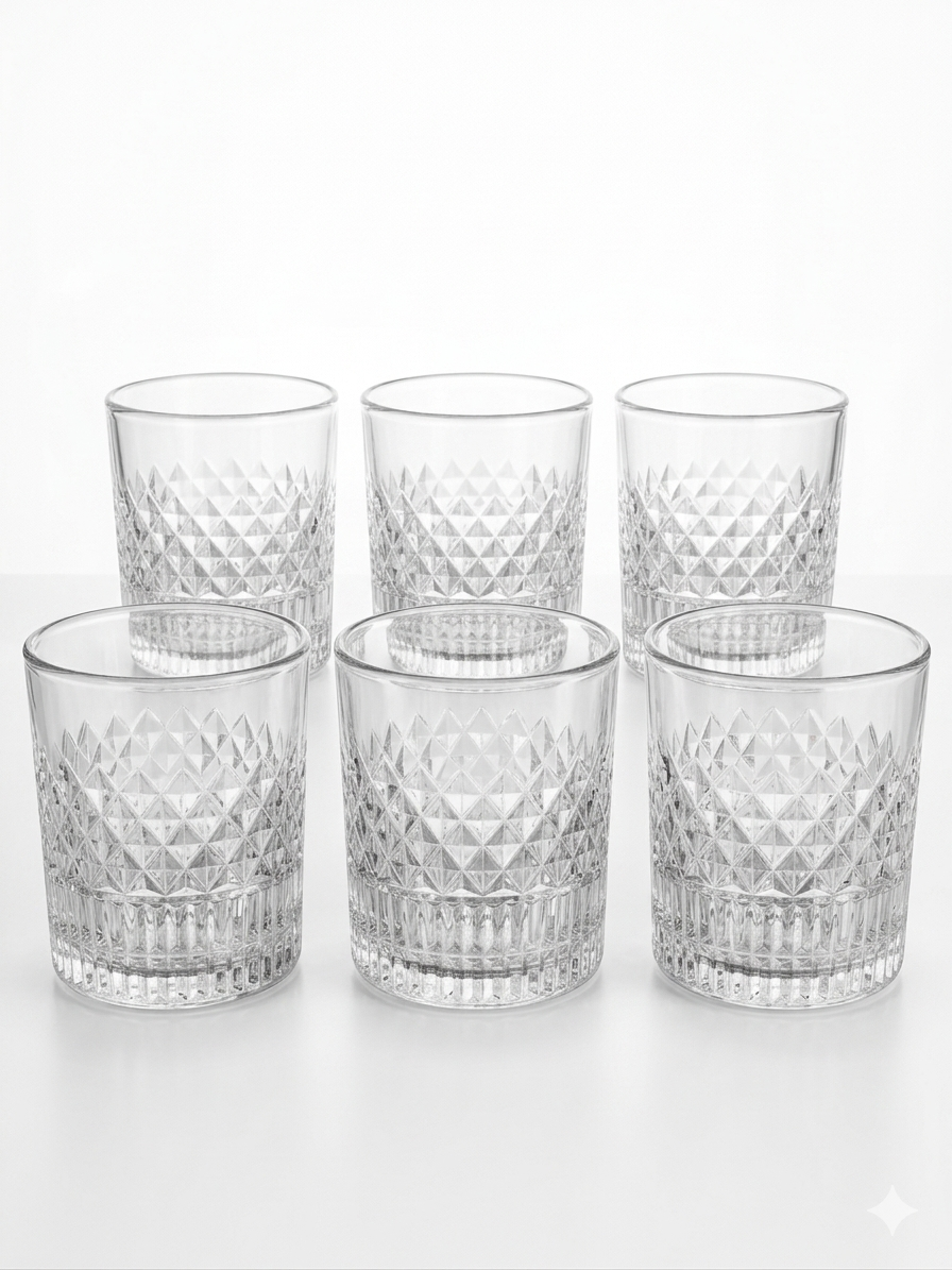 Crystal Diamond-Cut Premium Juice Glass Set of 6 (300ml) 10081831