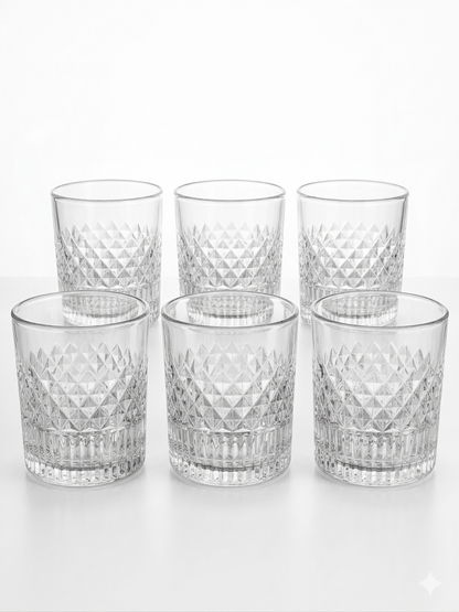 Crystal Diamond-Cut Premium Juice Glass Set of 6 (300ml) 10081831