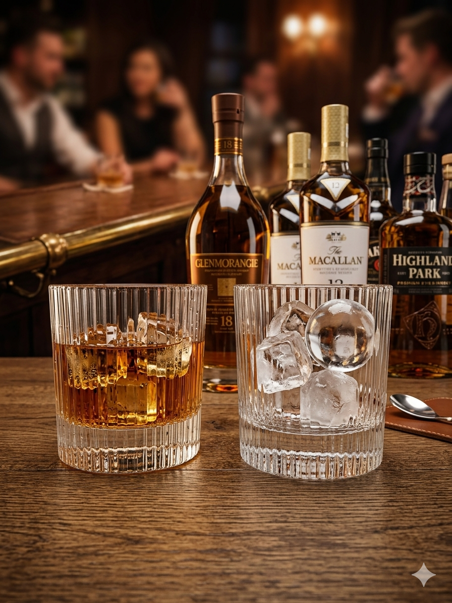 Royal Crystal Whiskey Glass Set with Heavy Base - Premium Edition