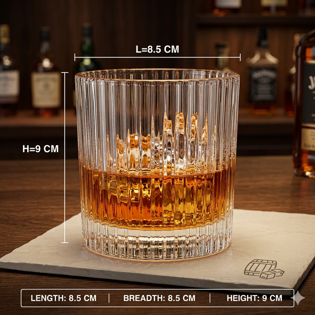 Royal Crystal Whiskey Glass Set with Heavy Base - Premium Edition