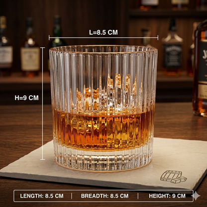 Royal Crystal Whiskey Glass Set with Heavy Base - Premium Edition