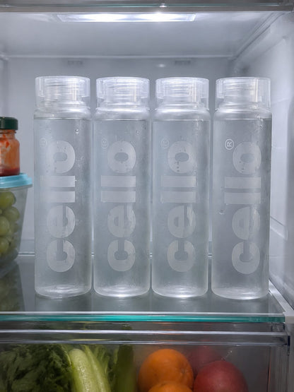 Cello Frosted Plastic Water Bottle Set of 4 | 920 ML Premium Leakproof Fridge Bottles for Home, Office & Gym