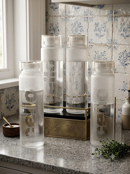 Cello Frosted Plastic Water Bottle Set of 4 | 920 ML Premium Leakproof Fridge Bottles for Home, Office & Gym
