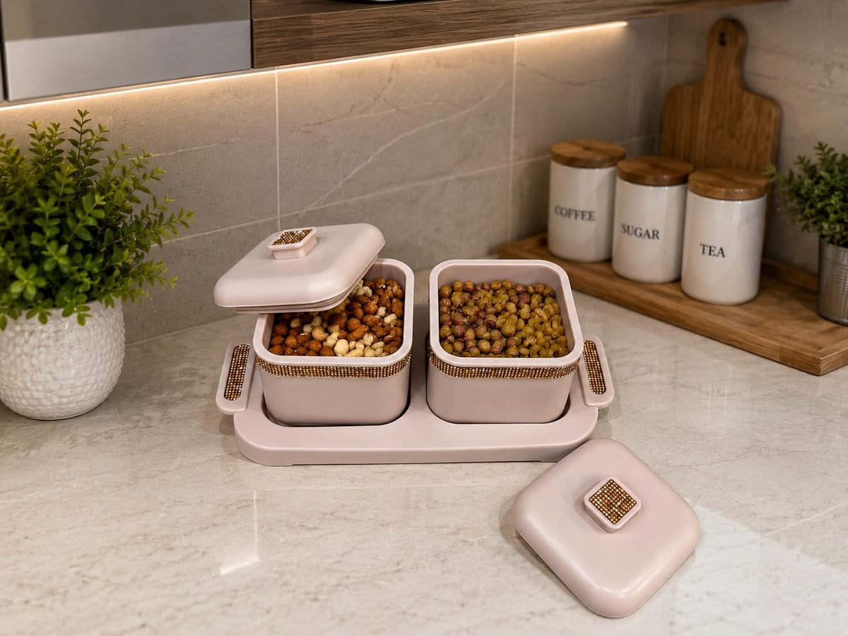 Nayasa Sapphire 2 Square Festive Serveware Set with Lids | Premium Insulated Casserole & Serving Bowl Set for Dining Table | Hot Serving Dish (Set of 2)