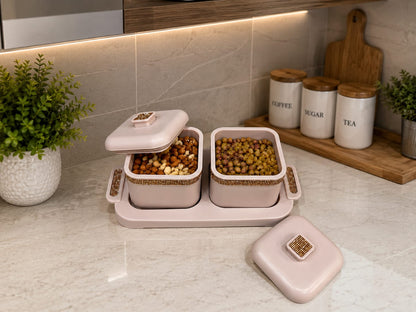 Nayasa Sapphire 2 Square Festive Serveware Set with Lids | Premium Insulated Casserole & Serving Bowl Set for Dining Table | Hot Serving Dish (Set of 2)