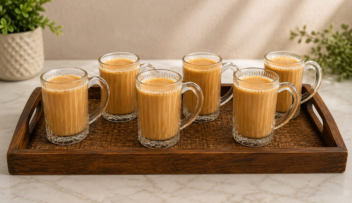 Cello IRIS Glass Tea & Coffee Mug Set (160 ML, Pack of 6)