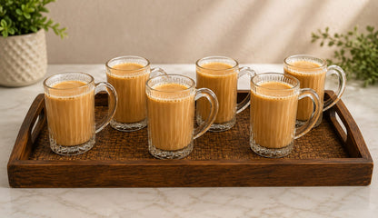 Cello IRIS Glass Tea & Coffee Mug Set (160 ML, Pack of 6)