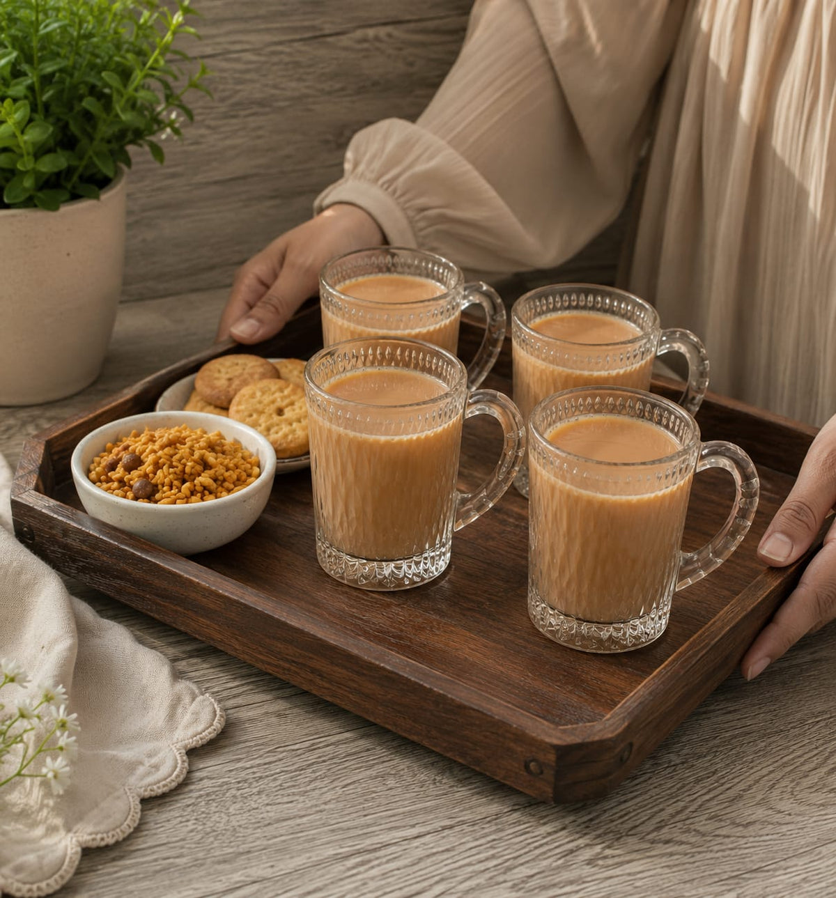 Cello IRIS Glass Tea & Coffee Mug Set (160 ML, Pack of 6)