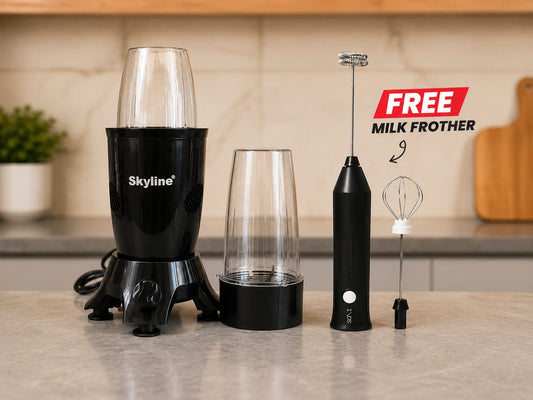 Skyline Nutri Mix Pro VTL-222 500W Blender & Grinder Combo | Includes FREE Handheld Milk Frother & Whisk