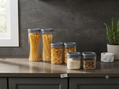 Premium Twist & Lock Airtight Storage Container Set - Pack of 6 (2x800ml, 2x1200ml, 2x1500ml) | Unbreakable & BPA-Free