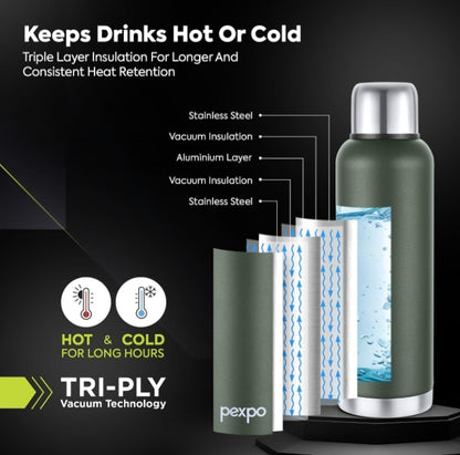 Pexpo Extreme Stainless Steel Vacuum Flask - 1000 ml