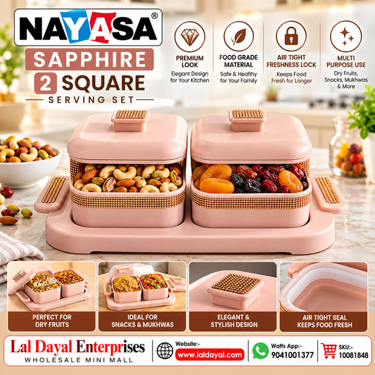 Nayasa Sapphire - 2 Square Serveware Set with Lids