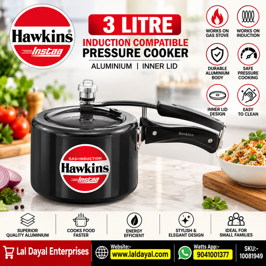 Hawkins Heera 3 Litre Aluminium Induction Pressure Cooker (IIH3T)