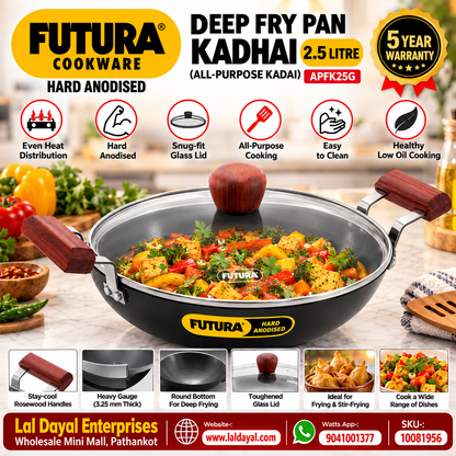 Hawkins Futura 2.5L Hard Anodised All-Purpose Kadhai (APFK25G)