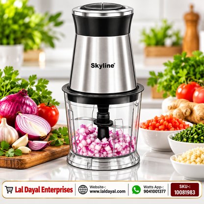 Skyline Electric Chopper VTL-9045 – 400W Powerful Motor with Stainless Steel Blades