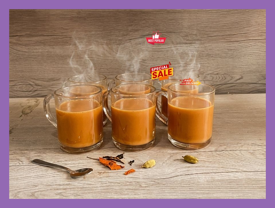 Aamaaazing 180 ML Premium Glass Tea & Coffee Mugs | Heat-Resistant Transparent Cups for Daily Use | legantElegant Design for Kitchen, Home & Office | Pack of 6! 10081827A