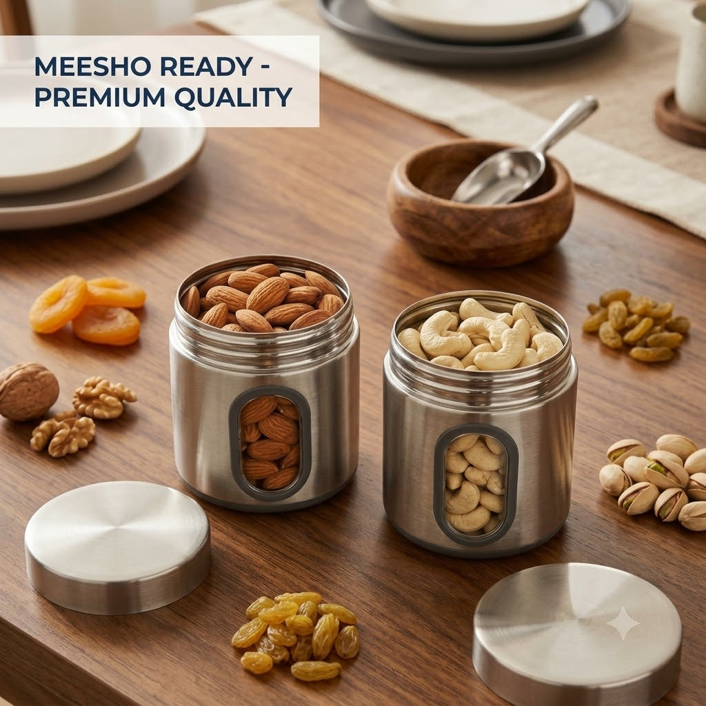 Pexpo Fresh Mate 750ml Stainless Steel Lunch Box (Pack of 2) | Leak-Proof Food Storage Containers