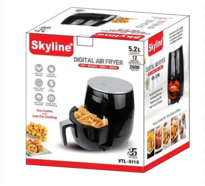 Skyline 5.2L Digital Air Fryer 2000W (VTL-5116) – Fry, Roast, Grill & Bake